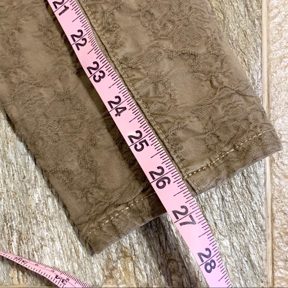 Free People Jacquard Tan Beige Skinny Jeans Sz 28 - Picture 6 of 14